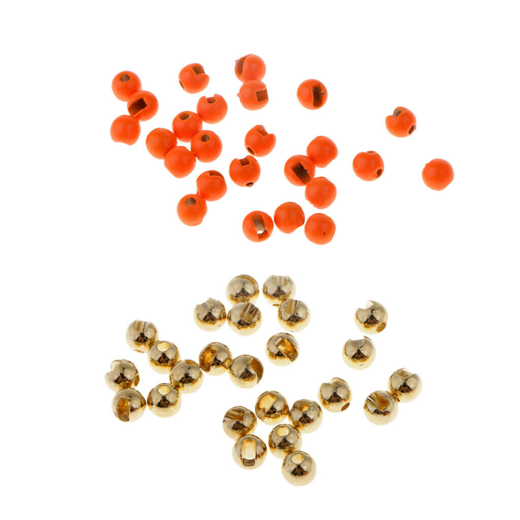 50 lot Slotted Tungsten Beads Anti-rust Fly Tying Materials Nymph Head Jig