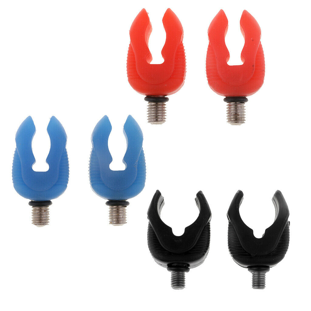 6pcs Luminous Fishing Rod Holder Silicone Clamp Pole End Rest
