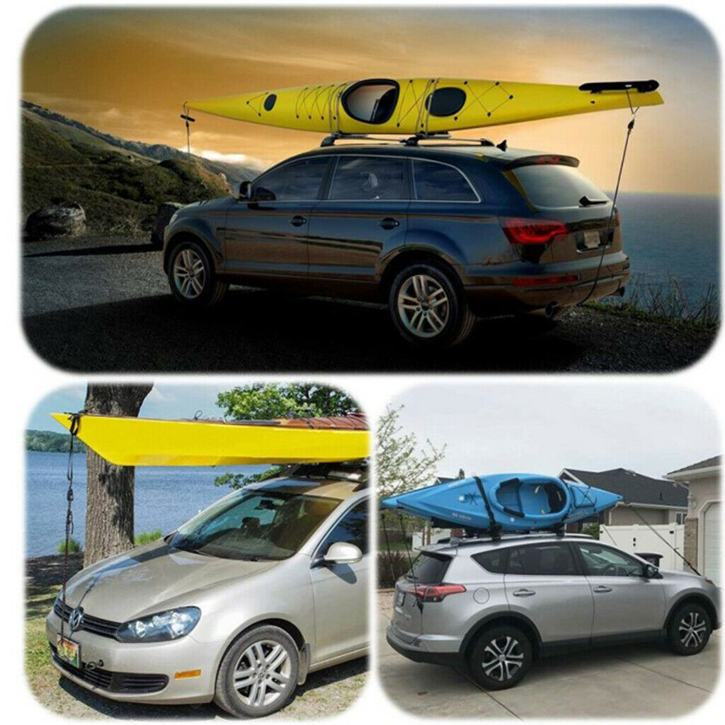 Heavy Duty Rope Hanger Ratchet Kayak Canoe Bow and Stern Tie Downs Strap