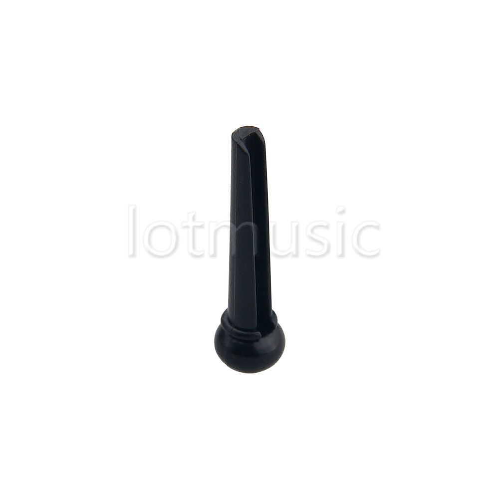 6pcs Black Acoustic Guitar Bridge Pin W/Abalone Dot Inaly Plastics Slotted