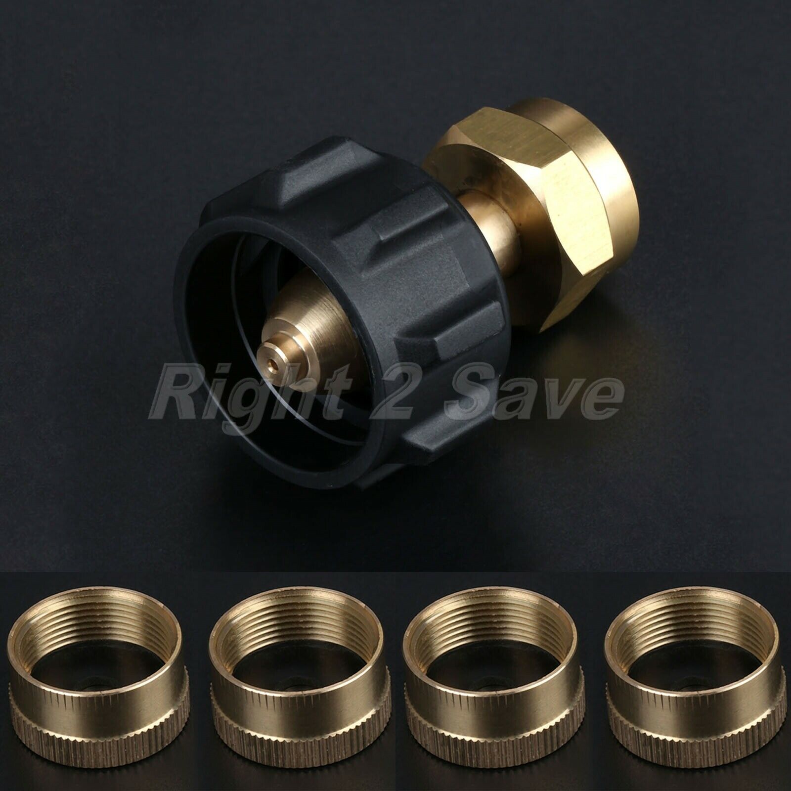 Outdoor Camping BBQ Propane Refill QCC1 Regulator Valve & 4X Cylinder Tank Caps