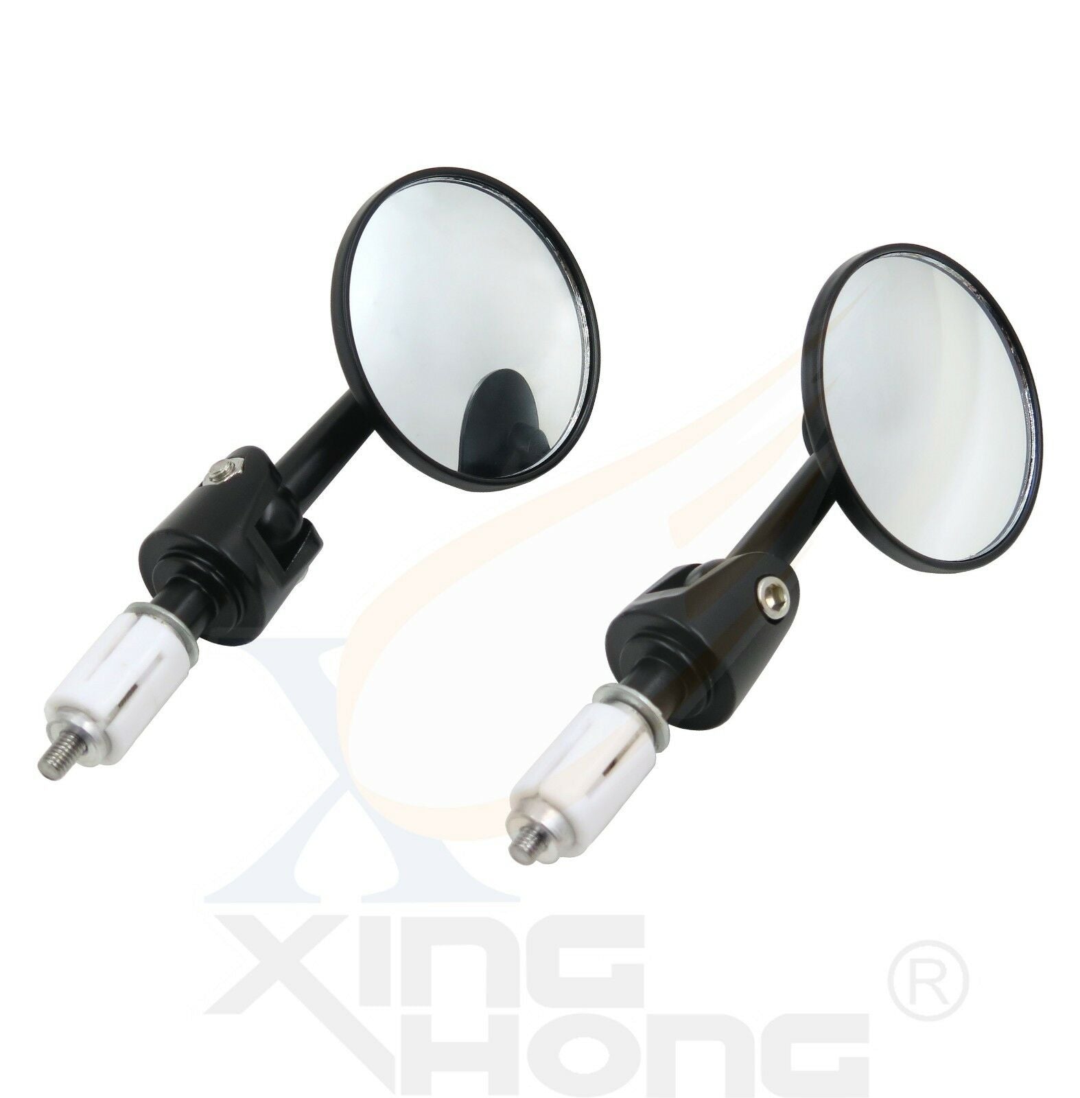 Black Bar End Mirrors Round 3" Convex Mirror 7/8" For Yamaha YZFR6 R6S YZF R6