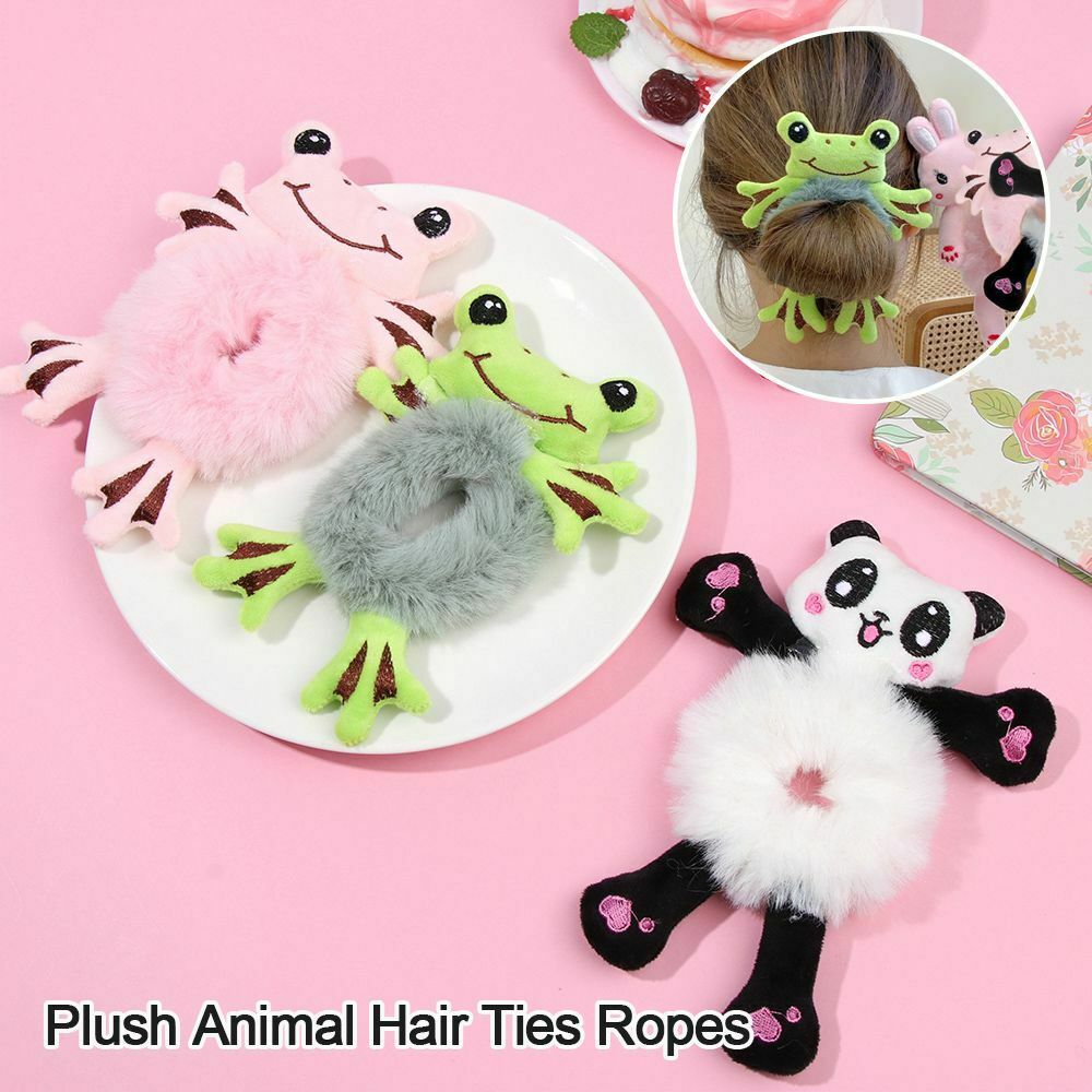 Cute Scrunchie Elastic HairHoop Headband Plush HairBands Animal Hair Ties
