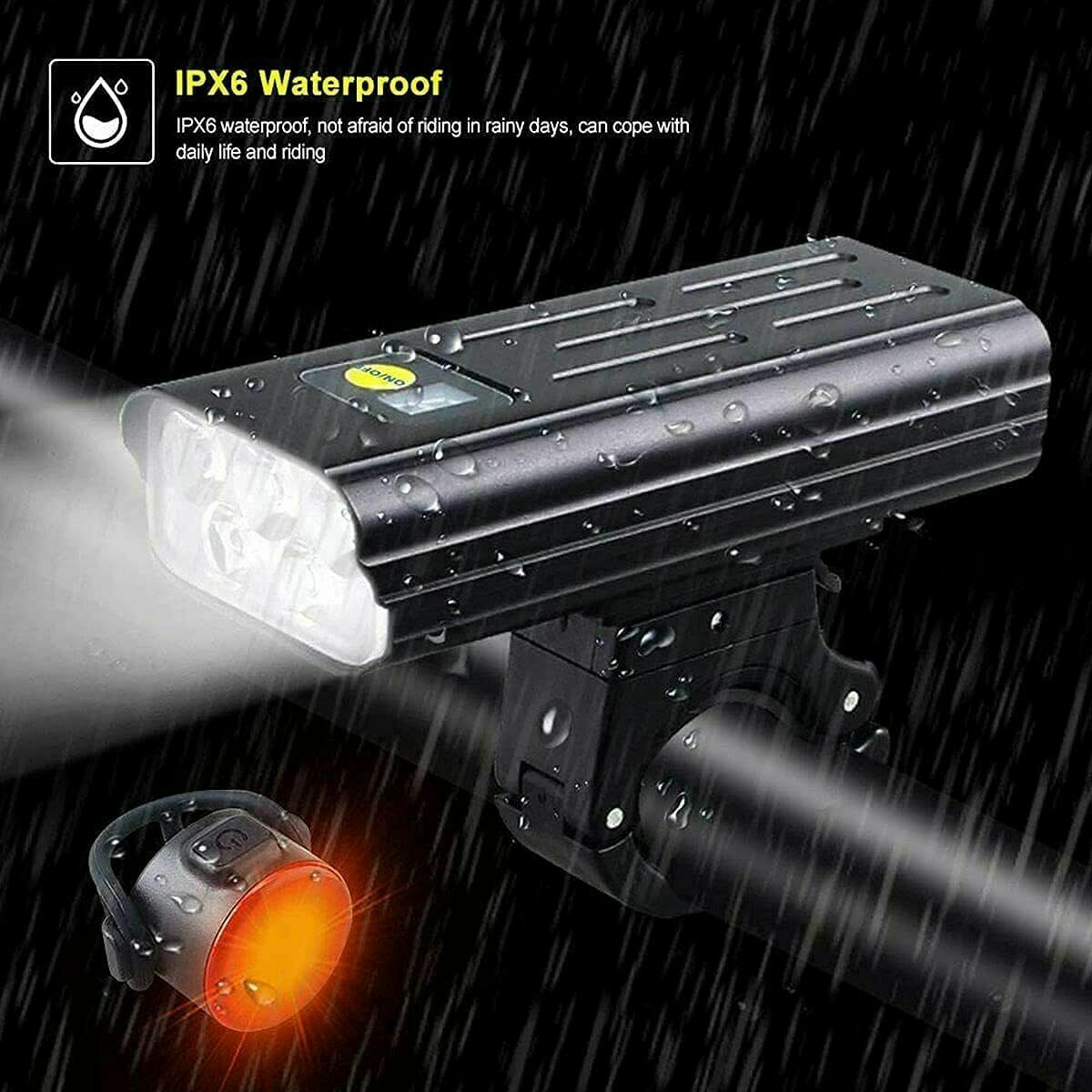 Waterproof Bike Light USB Rechargeable LED MTB Front Rear Bicycle Light Lamp