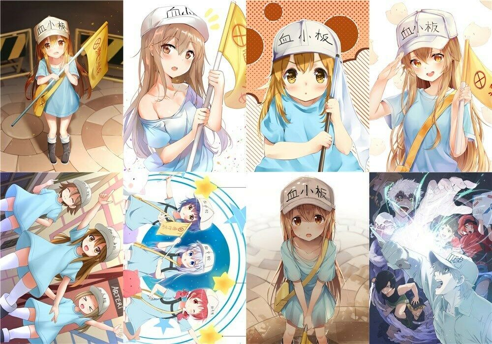 Cells At Work Platelet Polypropylene 8 Piece Wall A3-poster