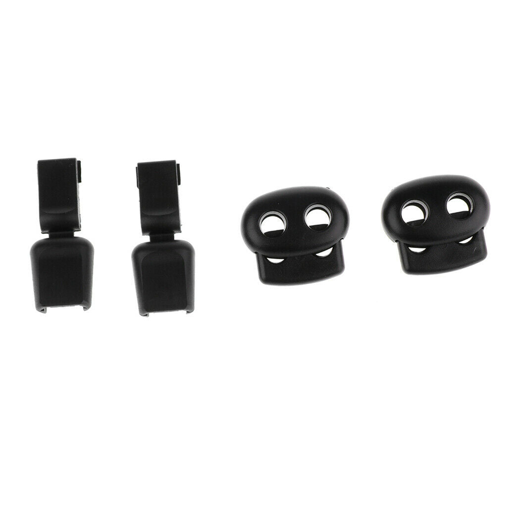 No Tie Nylon Shoelace Lock Fastener Locking Replacement Set Trainer Black