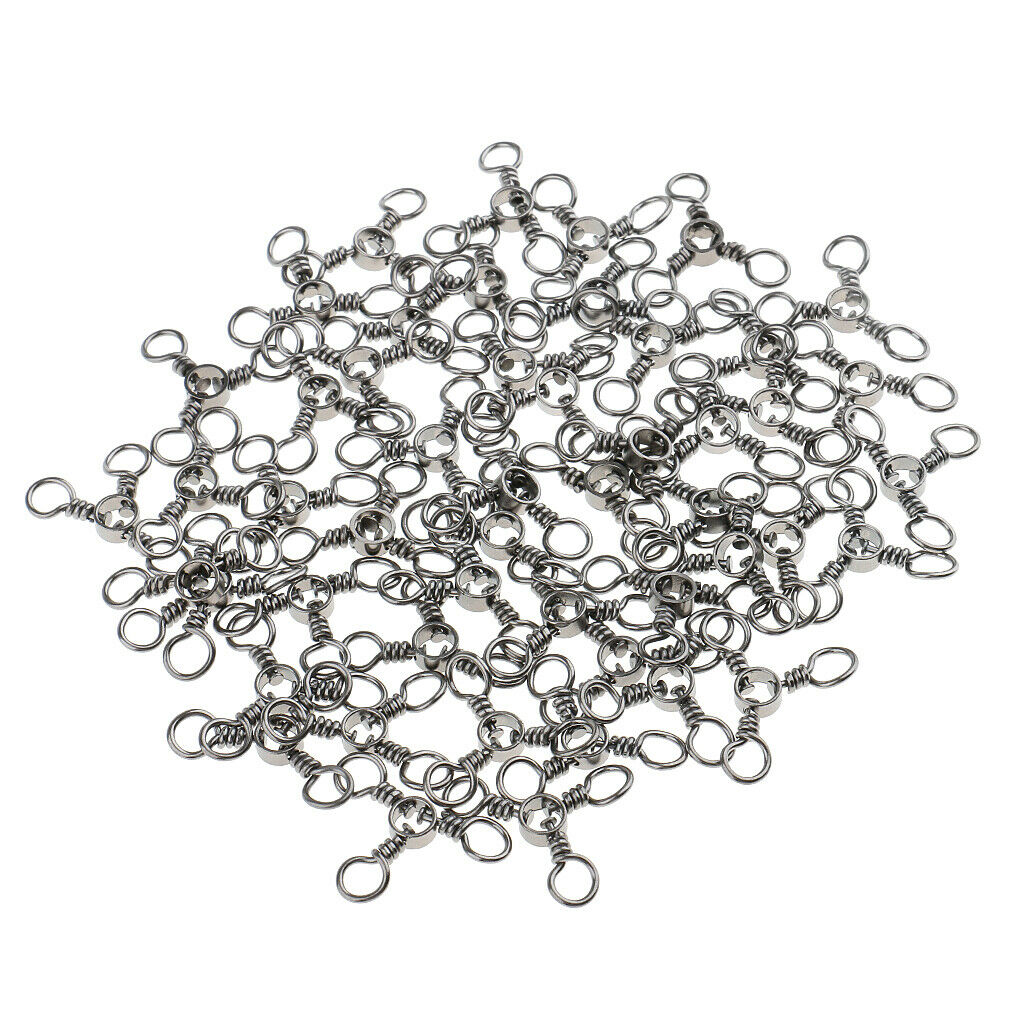 50pcs Stainless Steel 3 Way Triple Barrel Swivels Fishing Tackle Tools 3#
