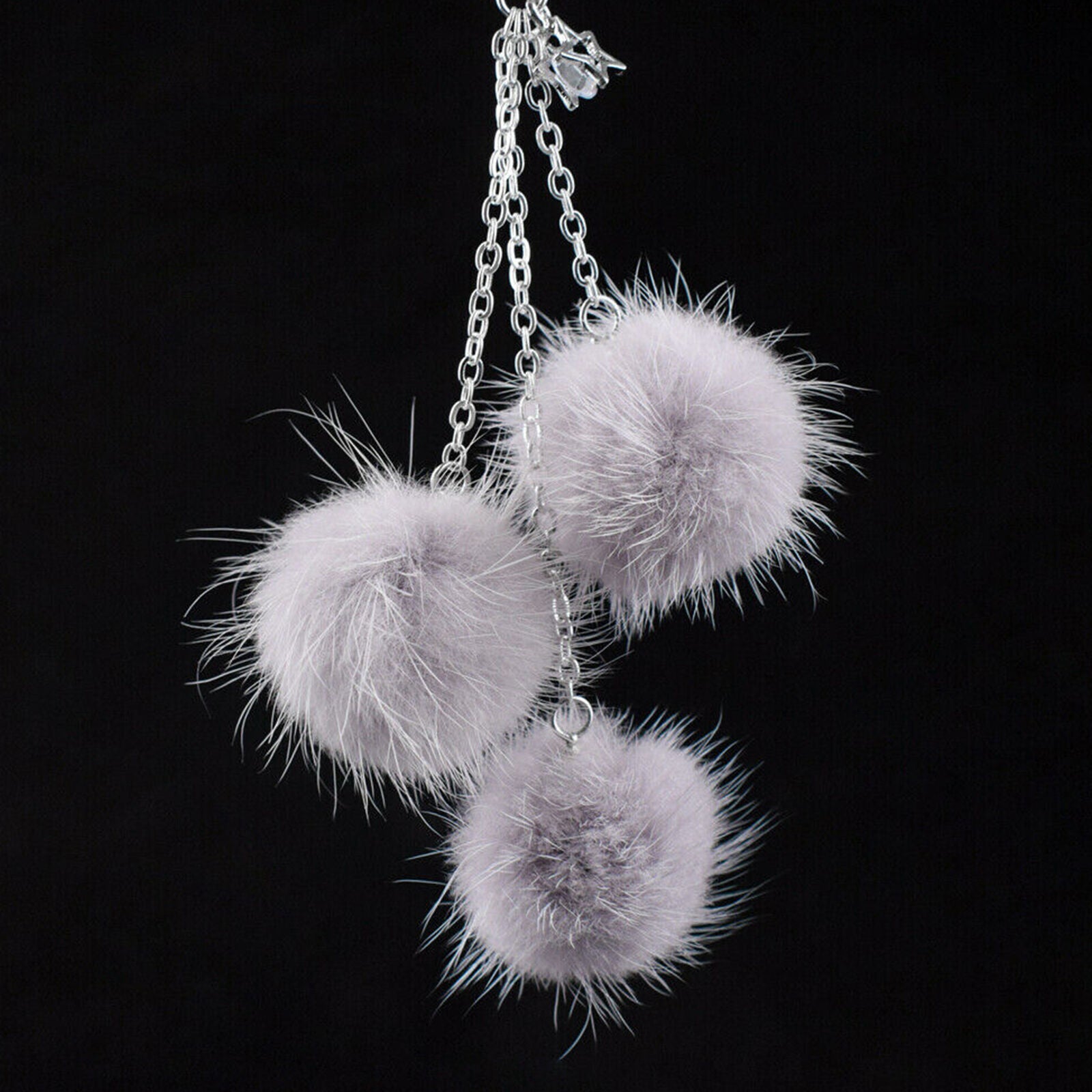 Gray Bling Car Rearview Mirror Hanging Car Decor Rhinestone Diamond Accessories