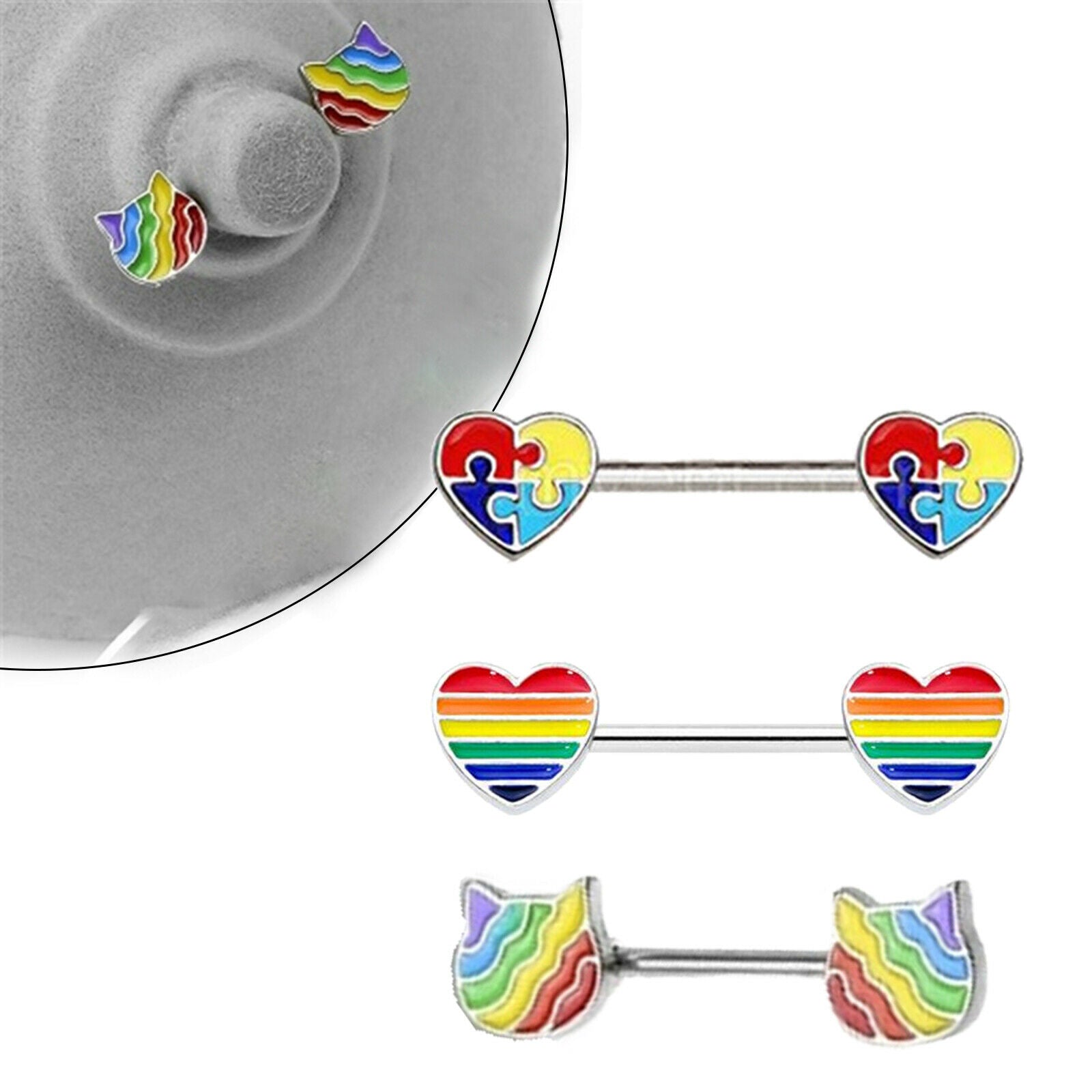 Retro Stainless Steel Nipple Piercing Shield Body Jewelry for Women Ladies