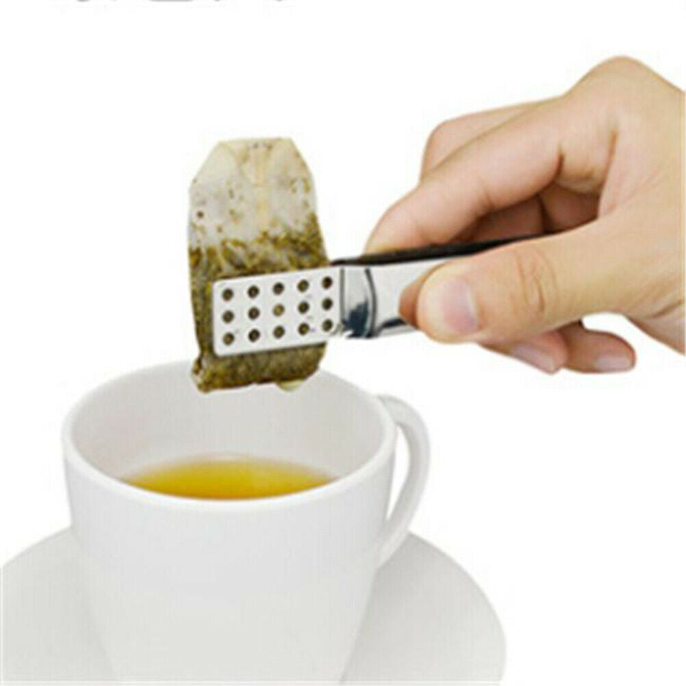 Tea strainer stainless steel teabag squeezer tea bag tongs ice cube mini .l8
