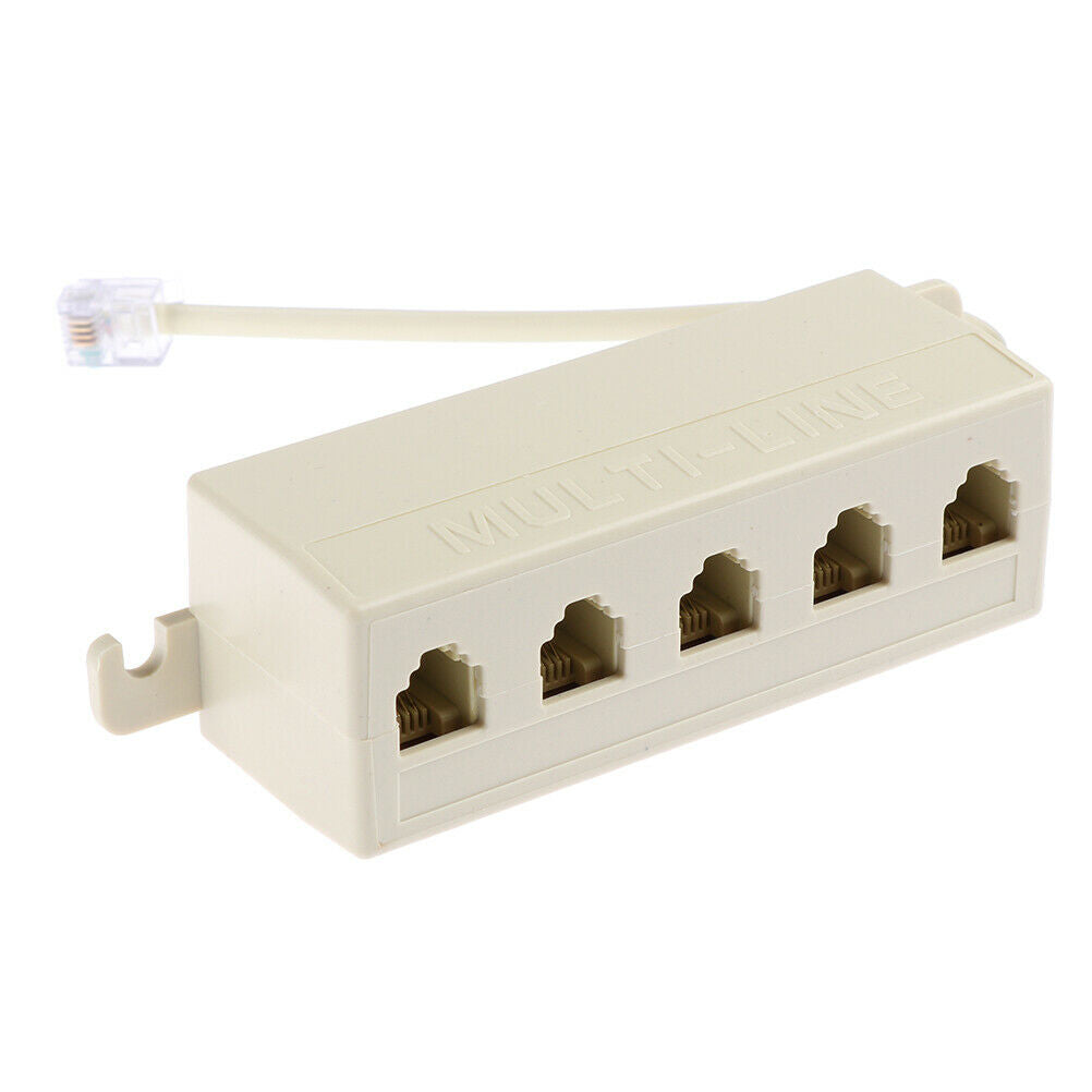 1Pc RJ11 splitter 5 way adapter 1 male to 5 female RJ-11 phone jack splitterATDD