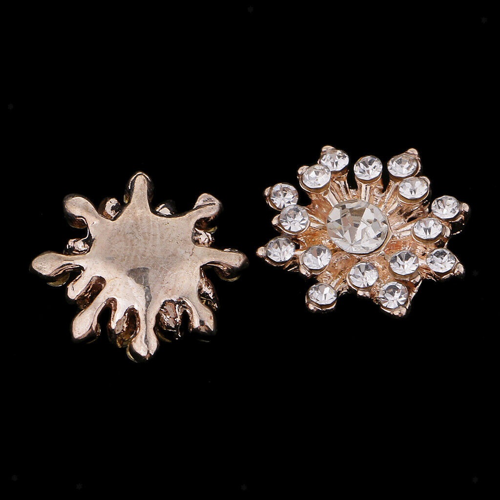 Prettyia 10pcs Crystal Rhinestone Flatback Buttons Embellishment Sewing Crafts