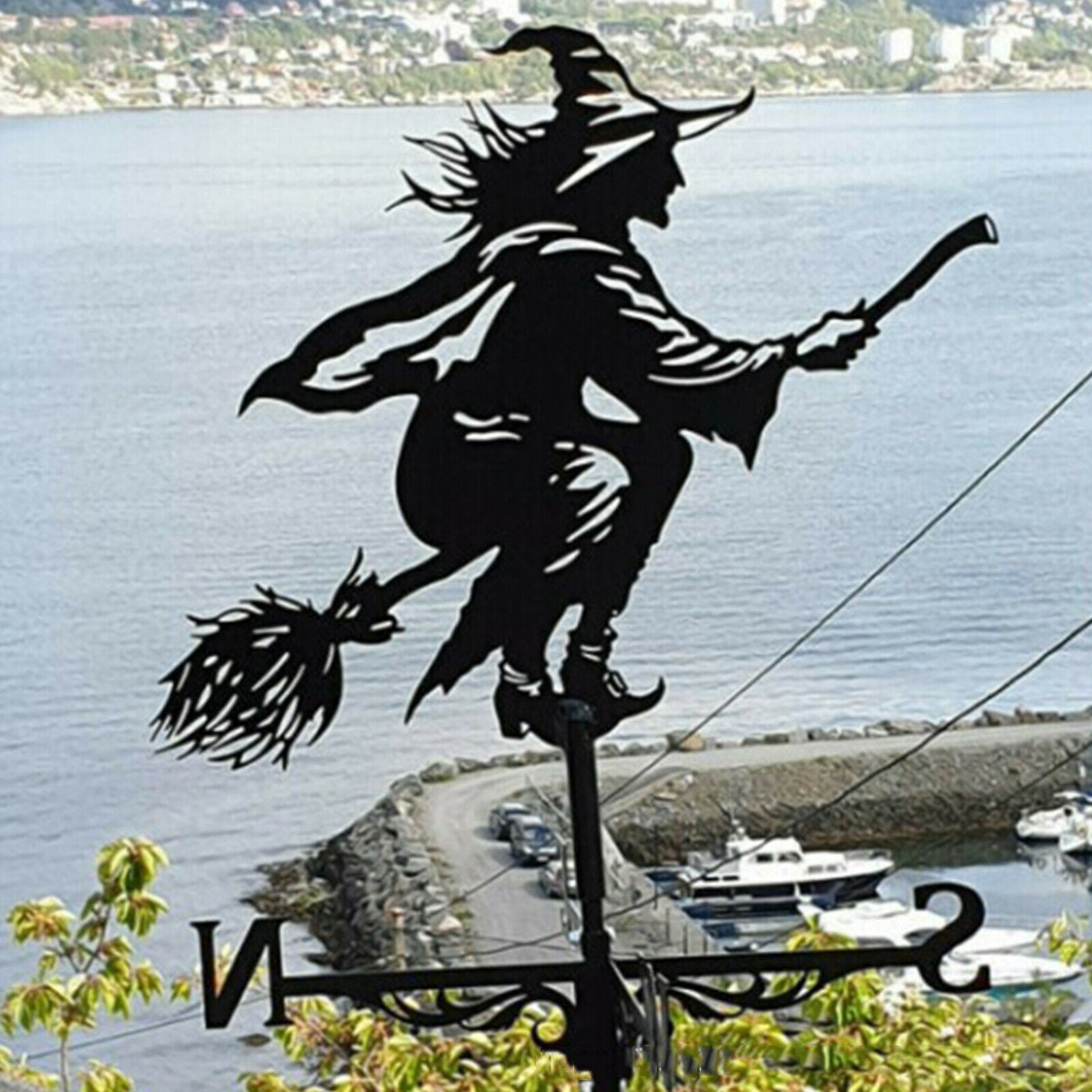 Metal Witch Weathervane Weather Vane Yard Barn Decor Ornament 30inch Tall