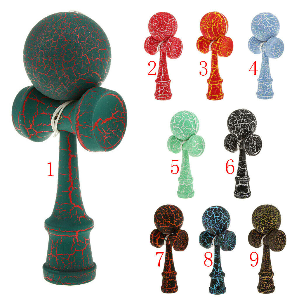 Crack Wood Games Painting Kendama Ball Kids Toys Black And Orange,