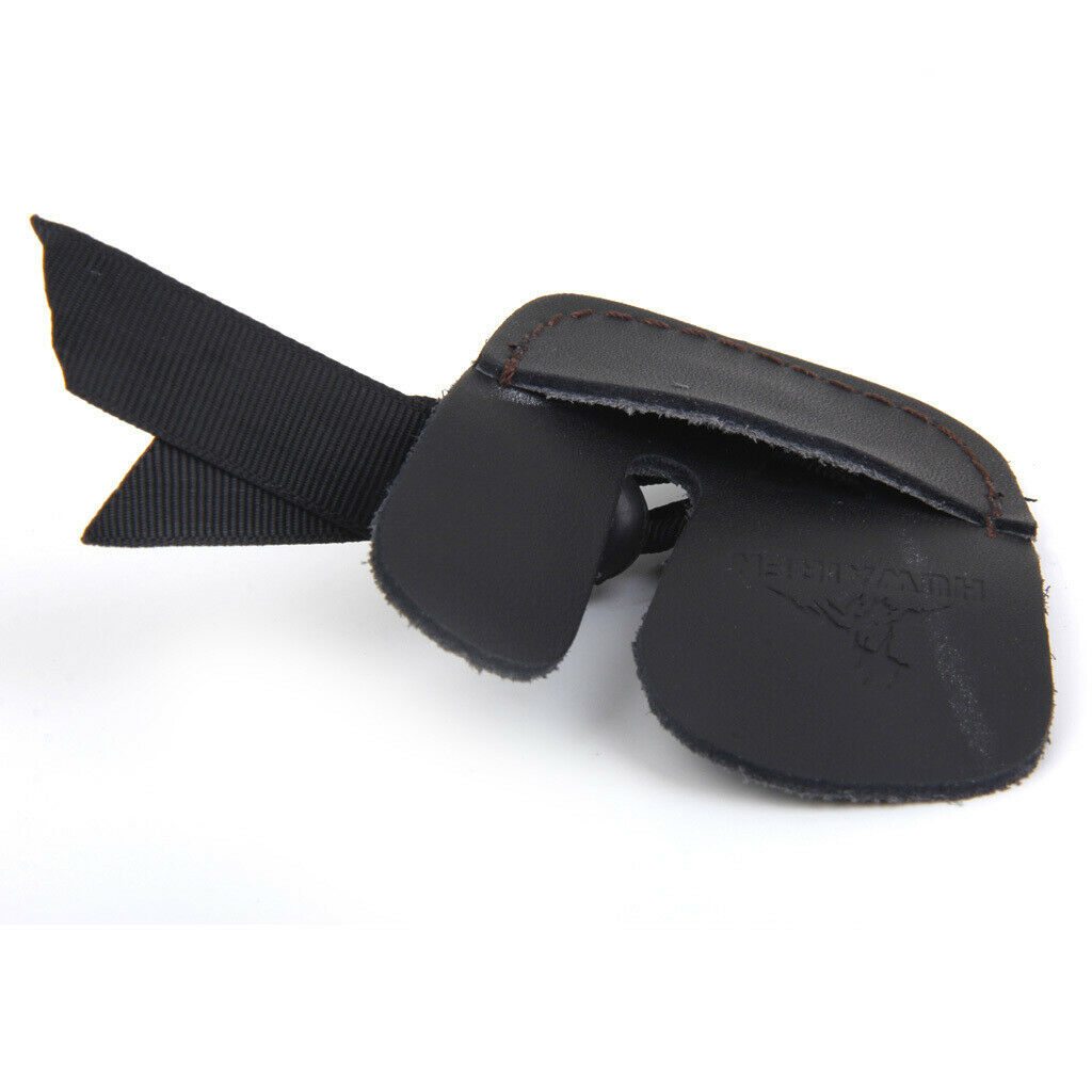Magideal Cow Leather Protection Finger Tab Shooting Archery Glove Black
