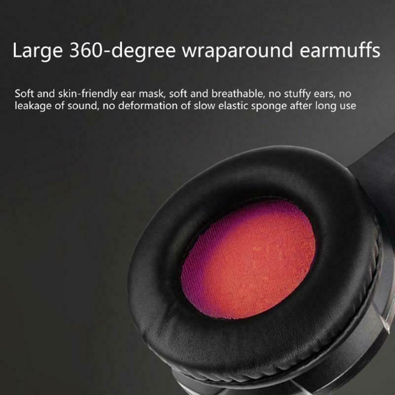 Noise Cancelling Game Earphone Over Ear Headphones LED Lights Soft Earmuffs