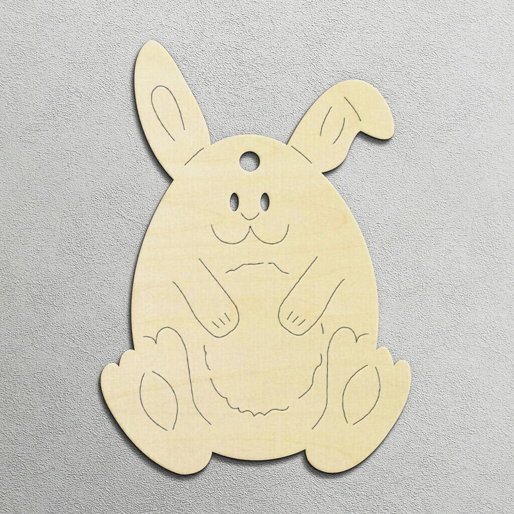 10 Pieces Wooden Easter Naughty Bunny Wood Cut Craft DIY Easter Decoration