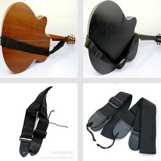 Black Adjustable Leather Ends Guitar Strap for Electric Acoustic Guitar B.l8
