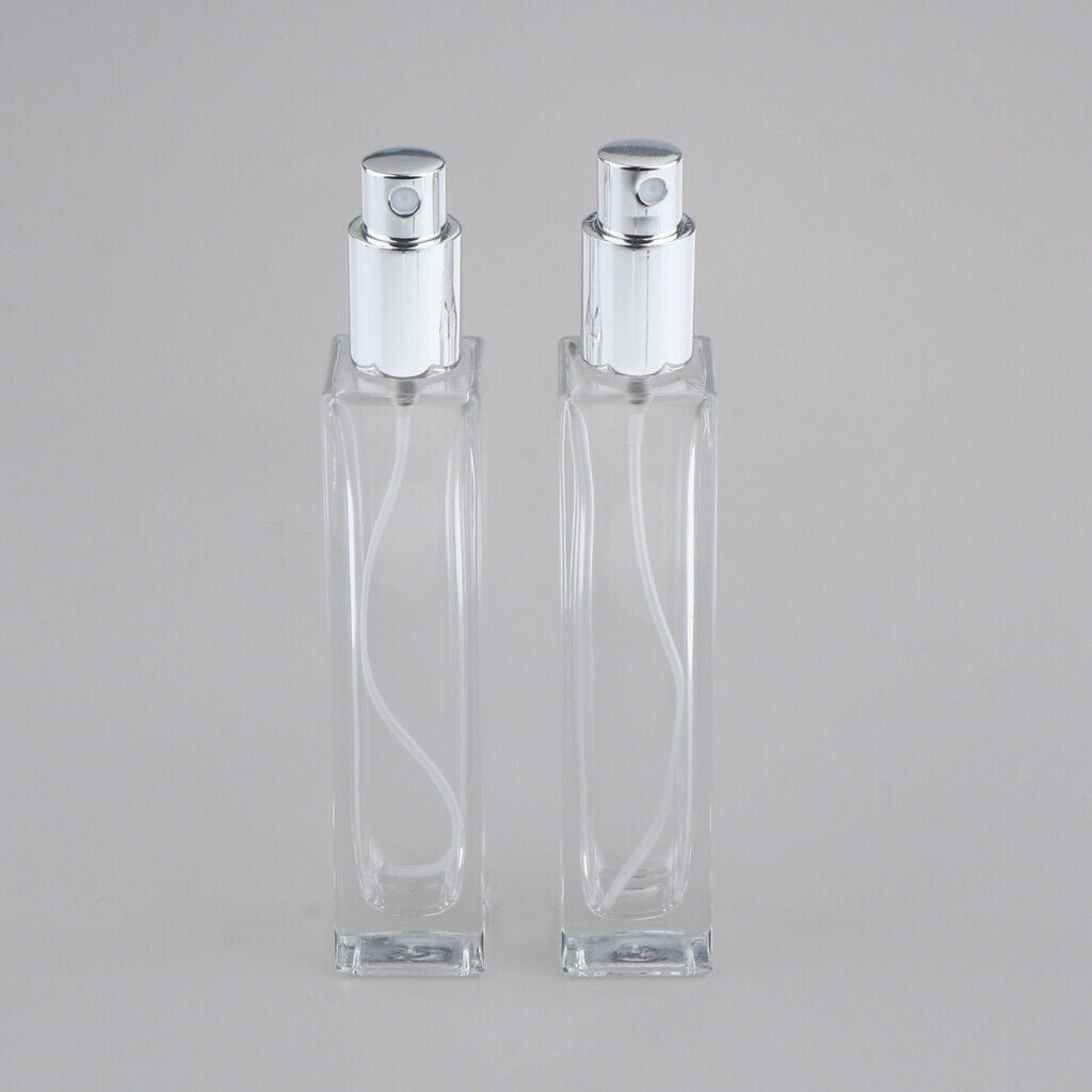 2x Empty Spray Bottle Travel Glass Perfume Atomizer Pump 30/50/100ml 50 ml