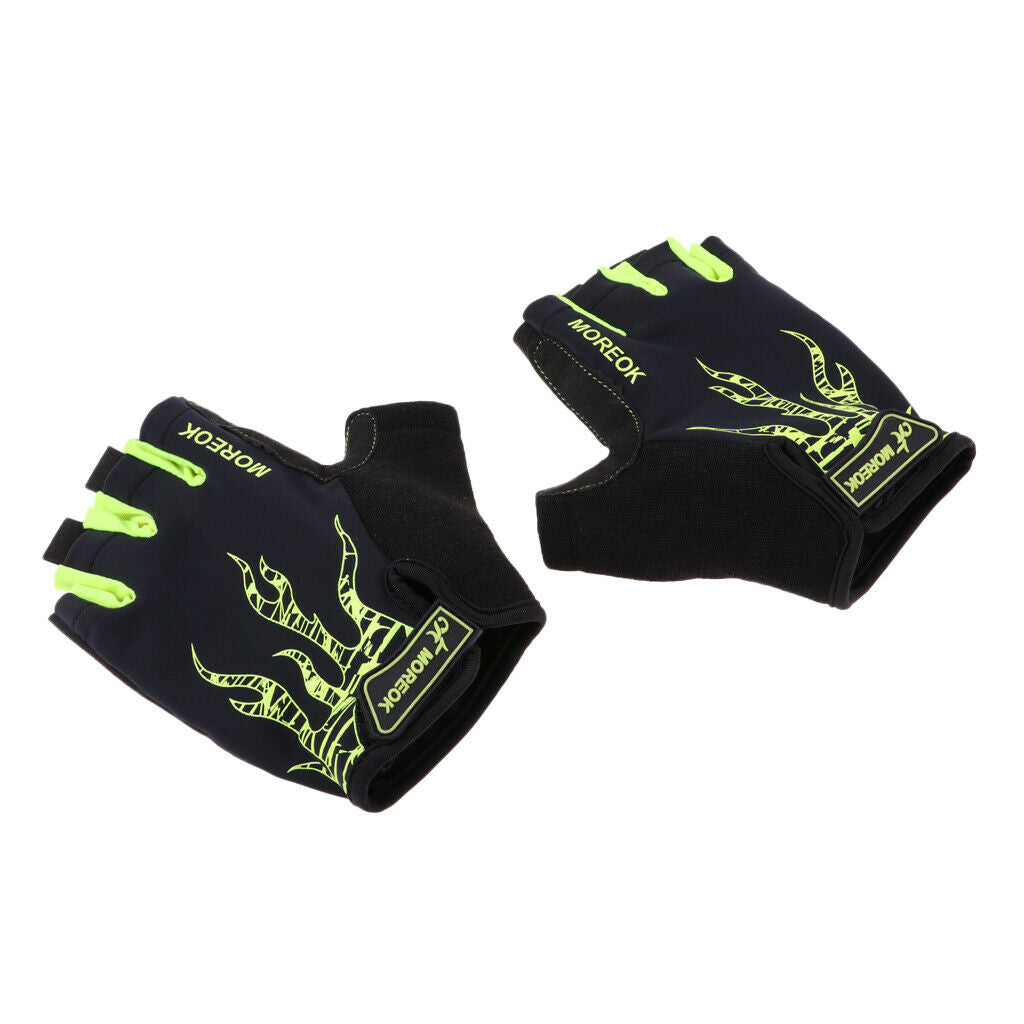 Anti Slip Cycling Gloves Half Finger MTB Bicycle Sport Gloves L Fluo Yellow