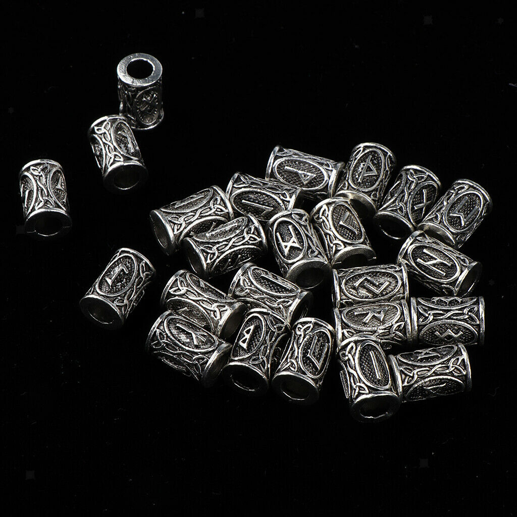 Retro Norse Viking Tunes Dreadlocks Hair Tube Beads 5x Crochet Hooks Loop