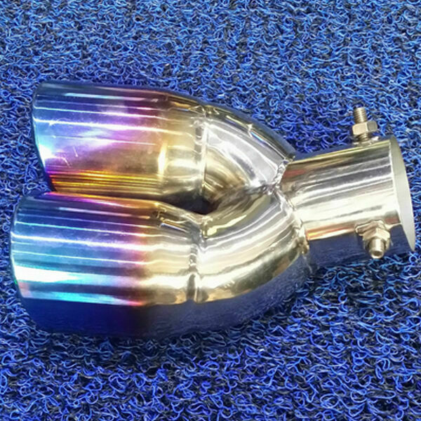 Universal Car Dual Pipe Exhaust Rear Tail Pipe Tip Stainless Steel Muffler 63mm