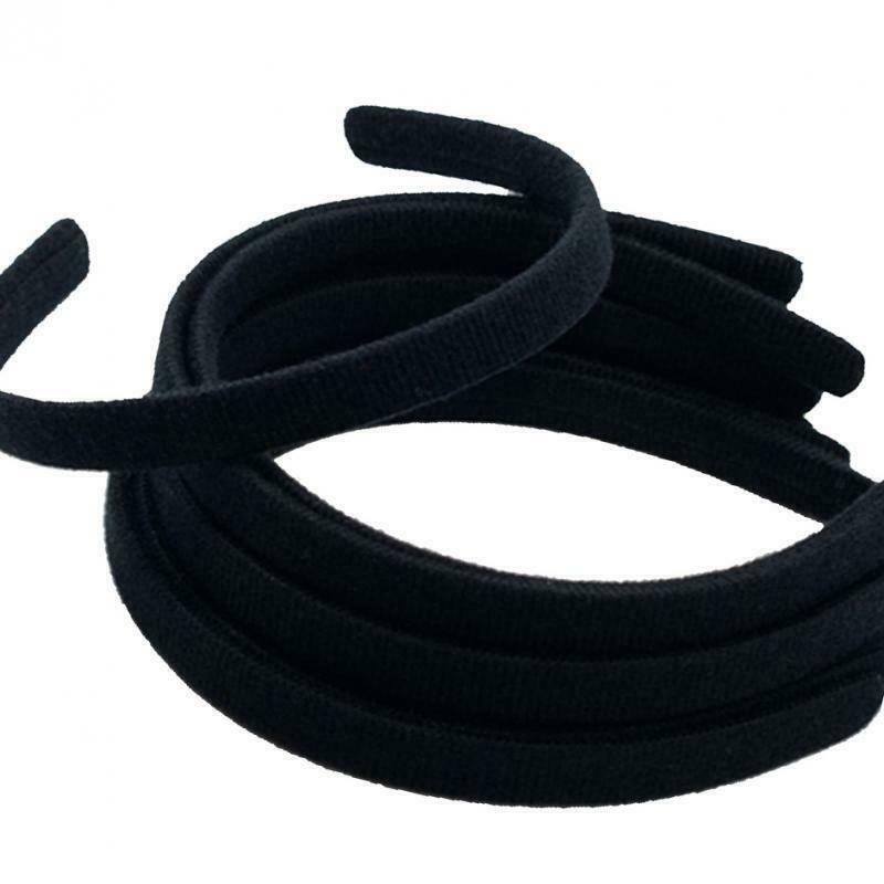 10x Fabric Hair Band Hoop Headband for DIY Baby Girls Hair Accessories Black