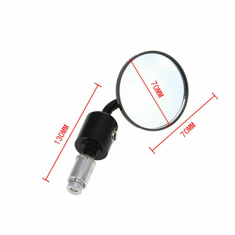 Universal Black Aluminum 7/8" 22mm Bar End Side Rearview Mirrors Motorcycle