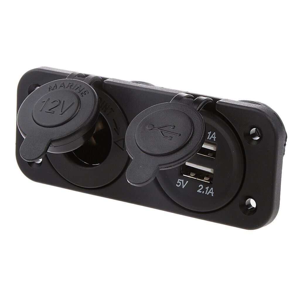 12V Car Cigarette Lighter Socket Splitter Dual USB Power Adapter Charger