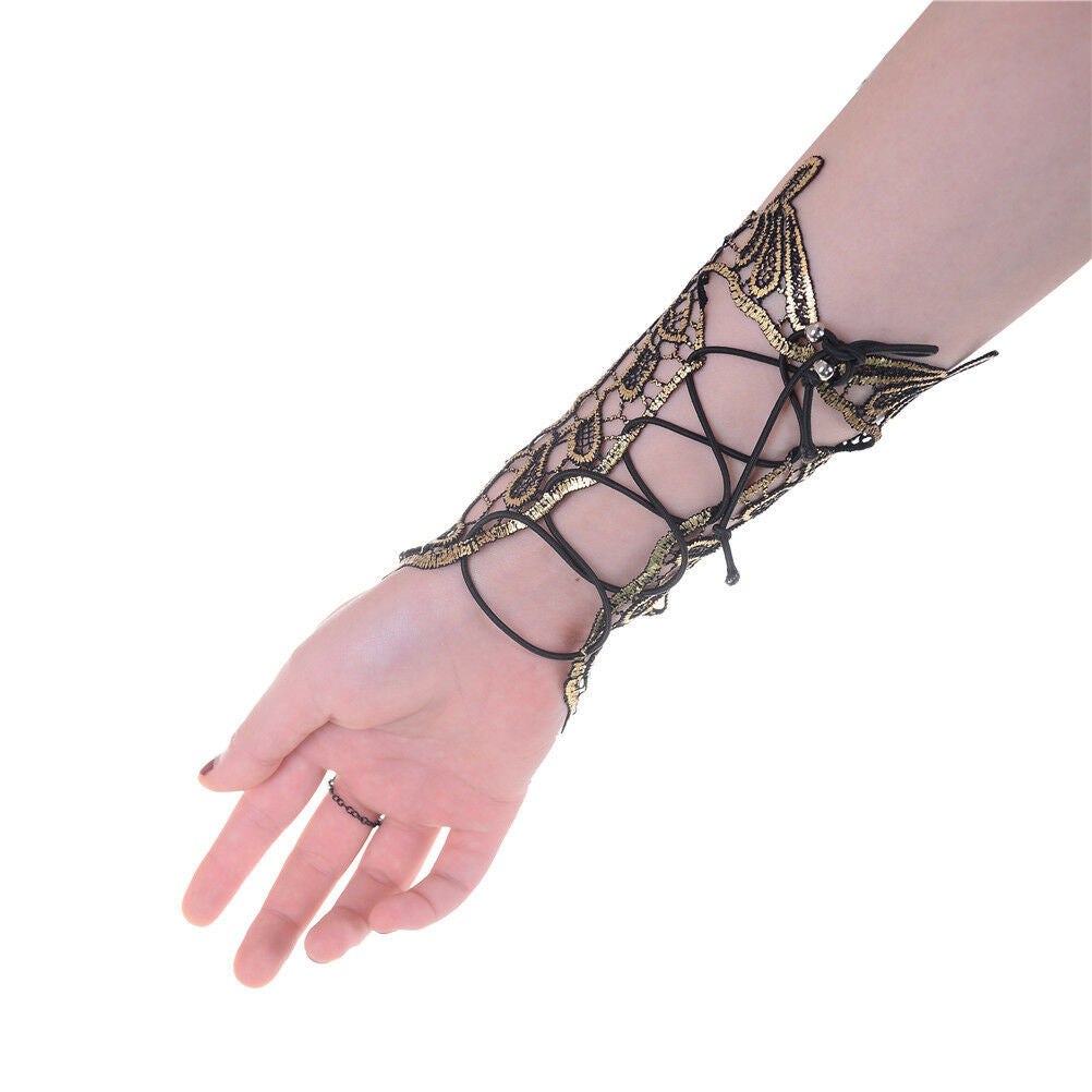 Sexy Women Ladies Steampunk Goth Party Costume Fingerless Wedding Gloves BDAU