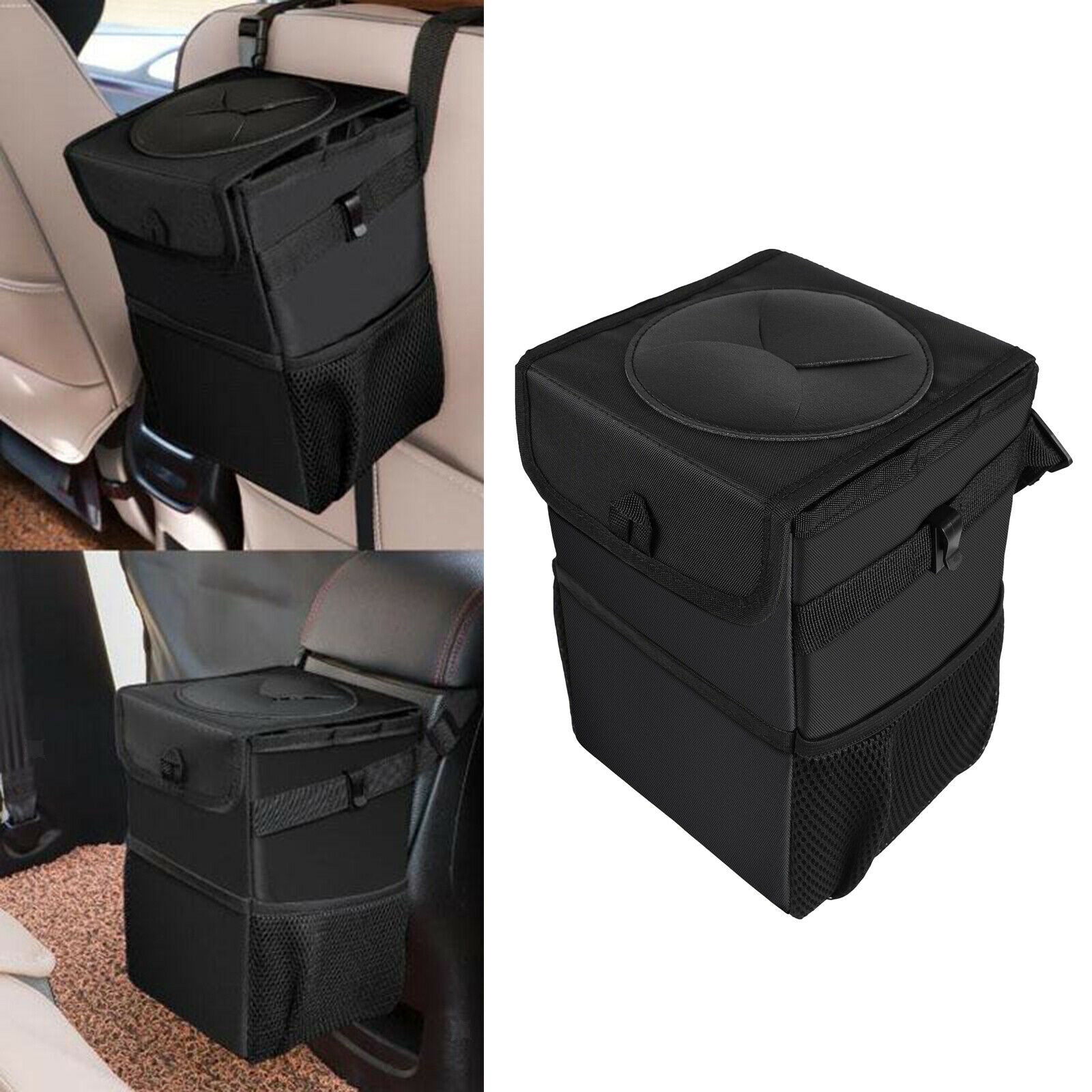 Folding Hanging Car Trash Garbage Can Litter Bin Holder Bag Waterproof Black