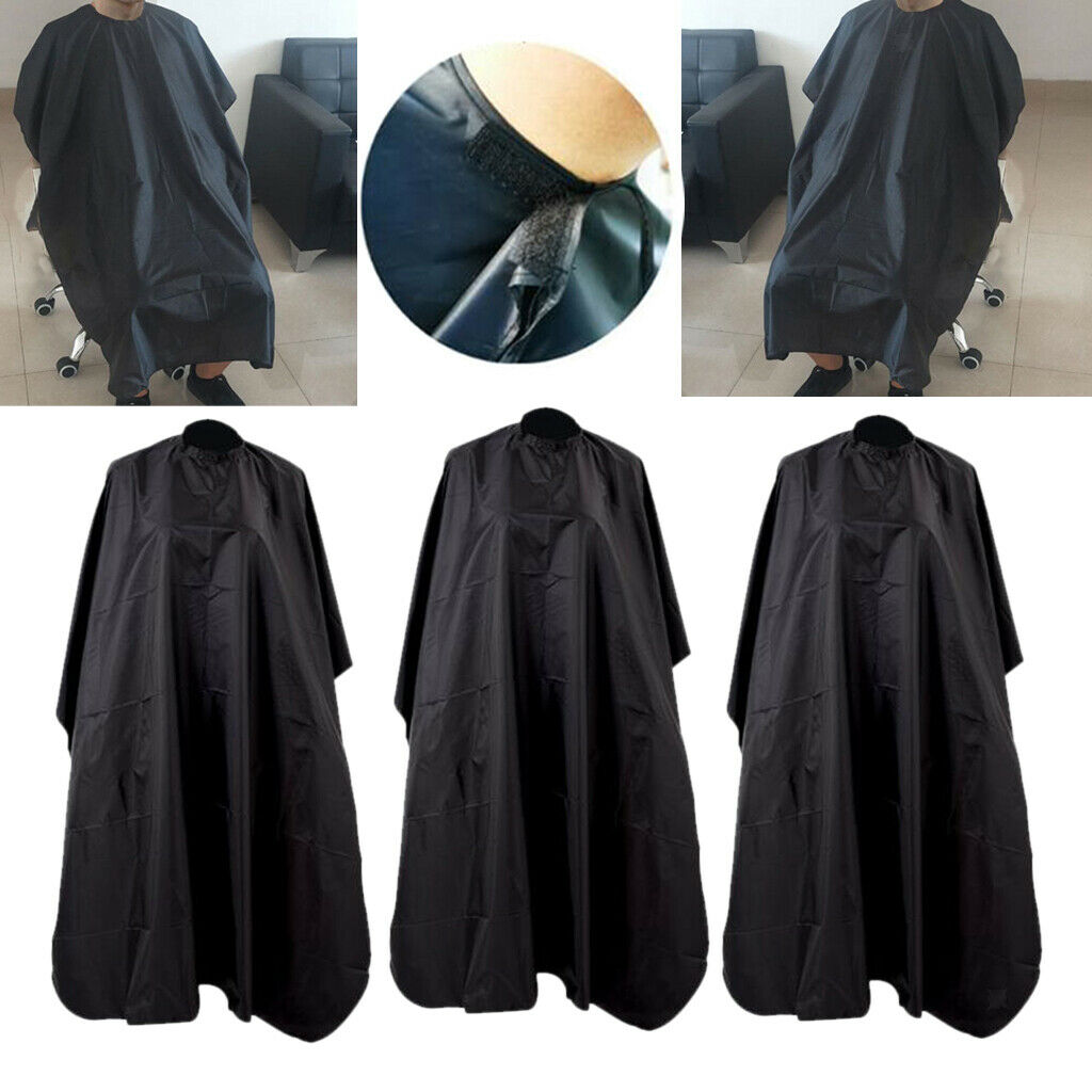 3x Waterproof Hairdressing Hair Cut Cape Shop Home Gown Capes Cloth Black