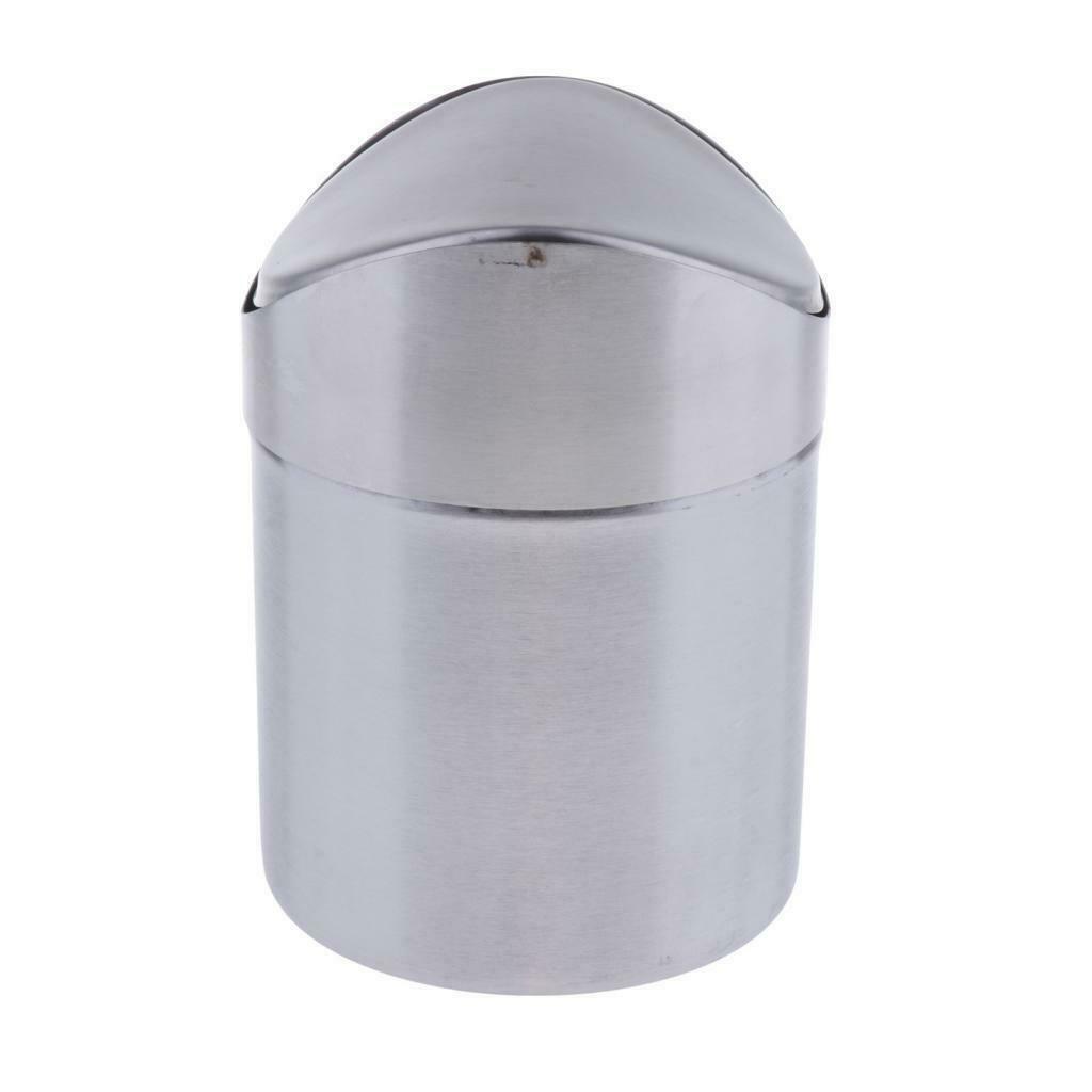 Stainless Steel Mini Trash Can Car Rubbish Bin Perfect for Home Office