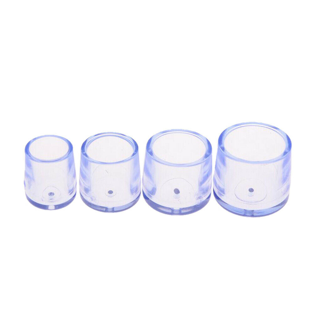 8Pcs Transparent Round Chair Leg Caps Anti Scratch Furniture Felt Pads for Table