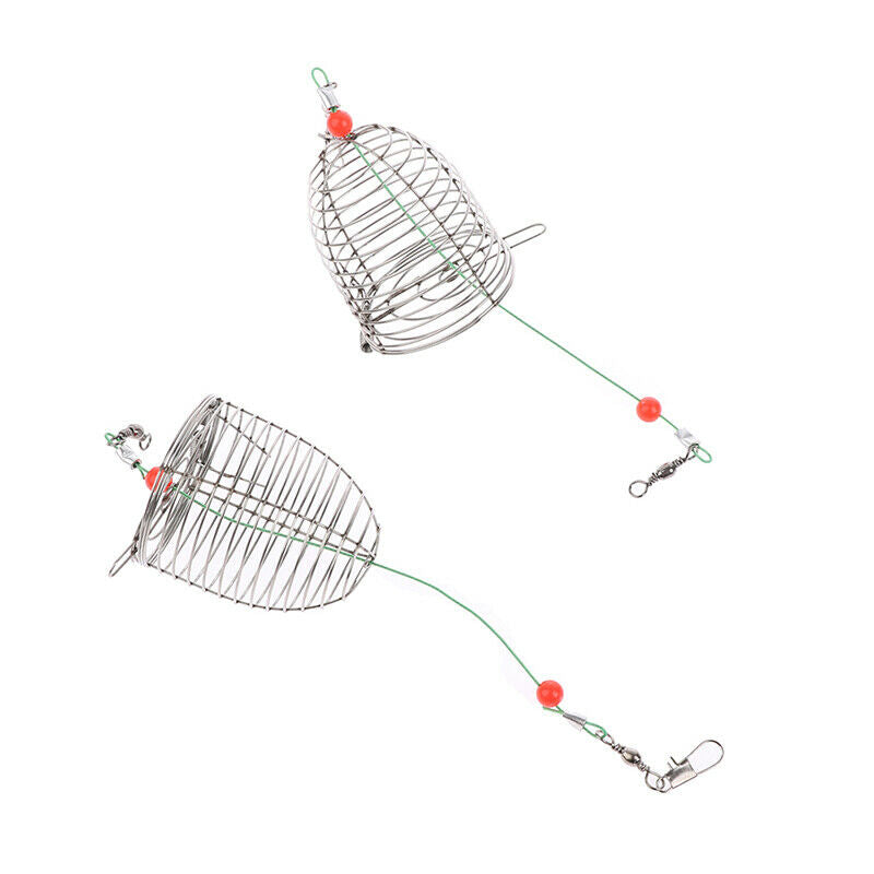 Small Stainless Steel Bait Cage Basket Feeder Holder Fishing Accessories TacBDA