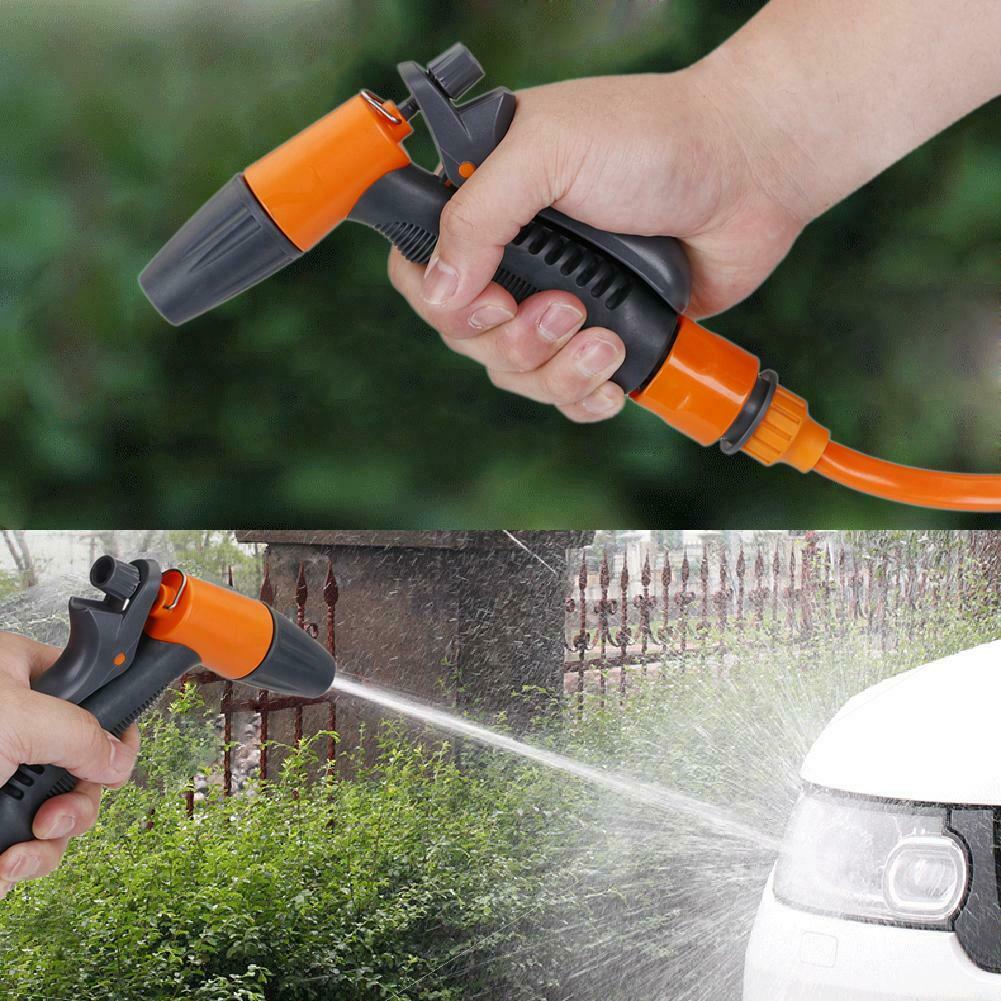 Garden Cleaning Water Gun with 2.5m Retractable Spring Hose Connector Set @