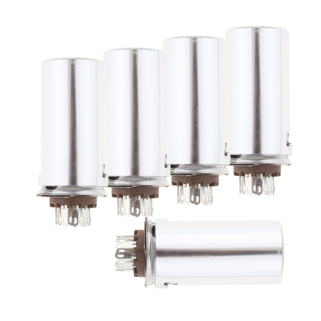 5x 9Pin Vacuum Tube Socket w/ Aluminum Shield for 12AX7 12AU7 E88CC 6922 6n1