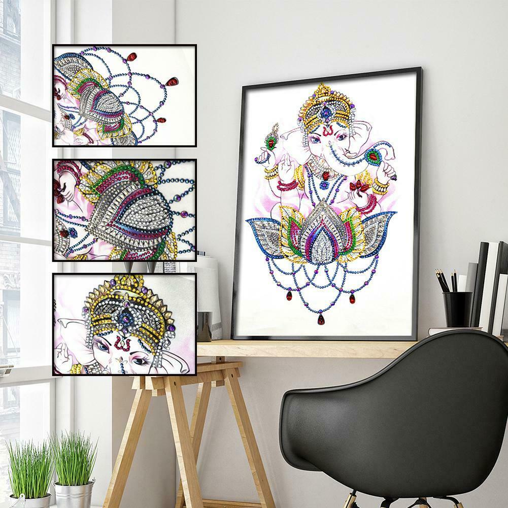 5D DIY Special Shaped Diamond Painting Elephant Trunk Buddha Embroidery Kit @