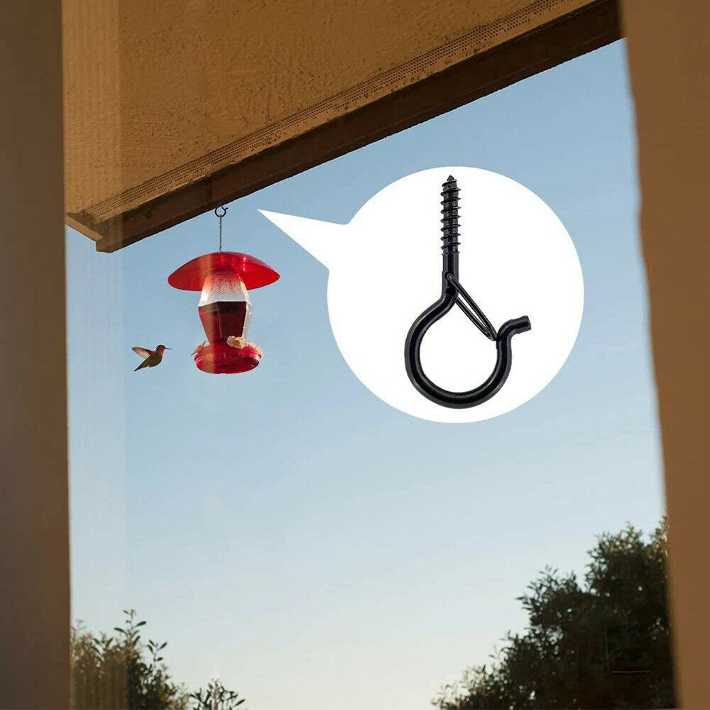 20Pcs Heavy Duty Screw-in Hooks with Windproof Safety Buckle for Hanging Clips