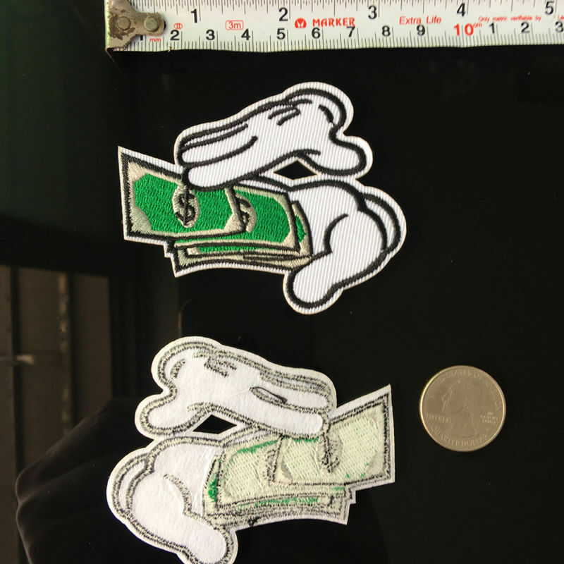 Lucky Money Dollar Patches Embroidery Sewing Applique DIY Iron On Handcraft
