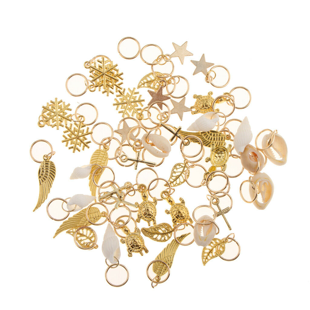 50 Pieces Wide  Compound DIY Hair Braiding Rings for Girls Hair