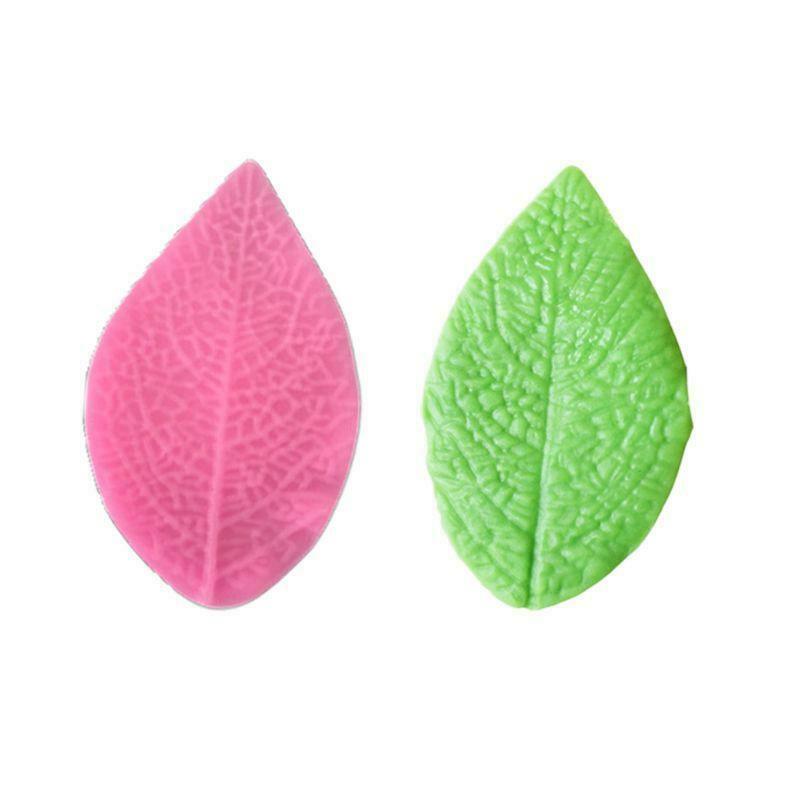 5pcs/set Leaf Silicone Mold Fondant Cake Decorating Tool Peony Rose Floral Petal