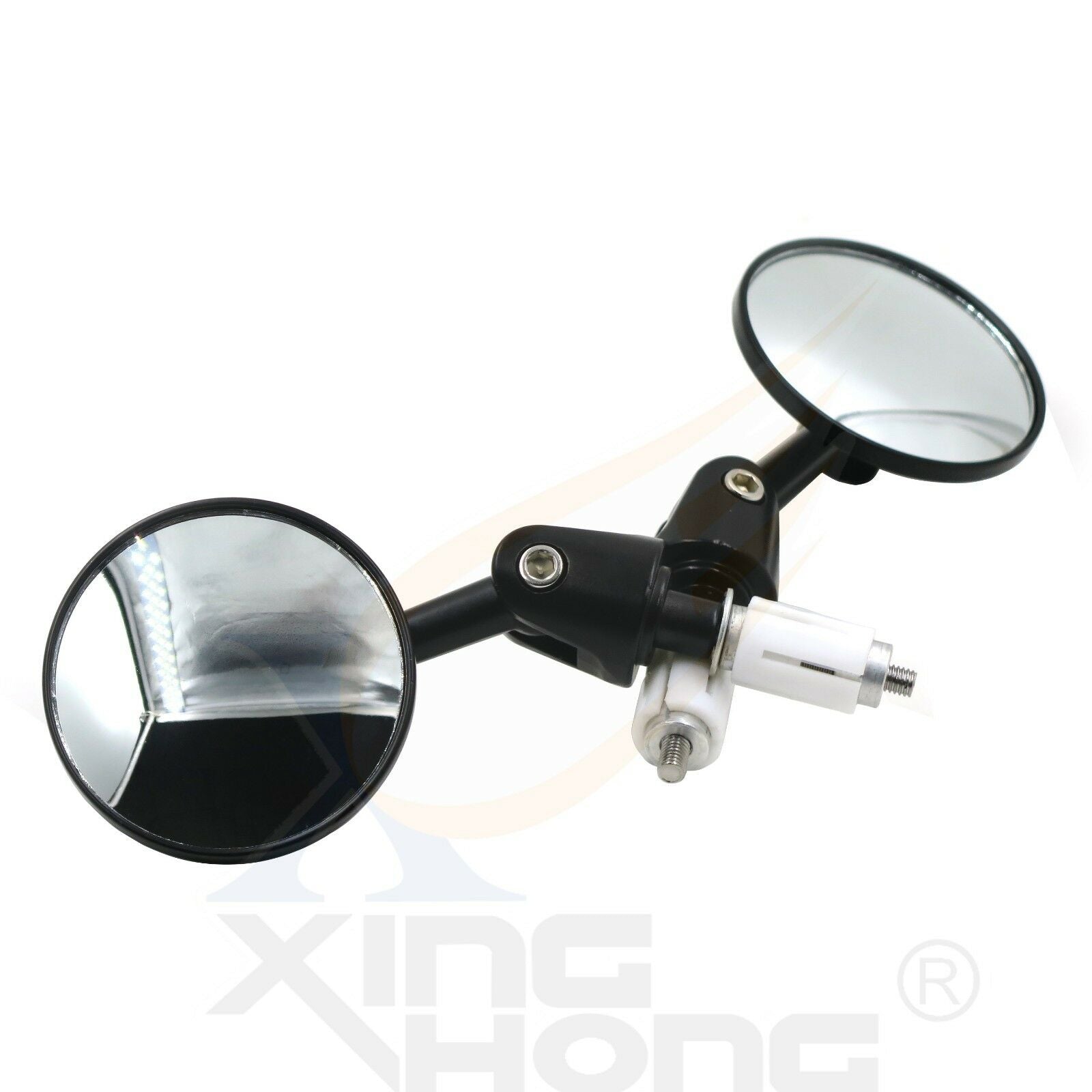 Black Bar End Mirrors Round 3" Convex Mirror 7/8" For Yamaha YZFR6 R6S YZF R6