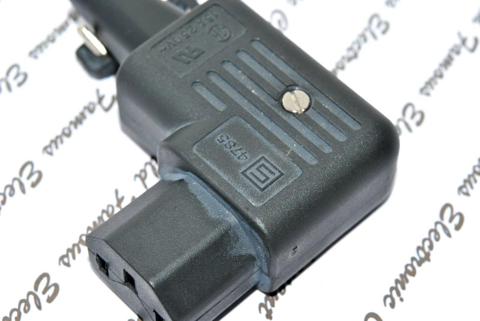 1pcs- SCHURTER 4785.0000 IEC C10 - 90 Deg Re-wireable Female Plug -Connector R/A