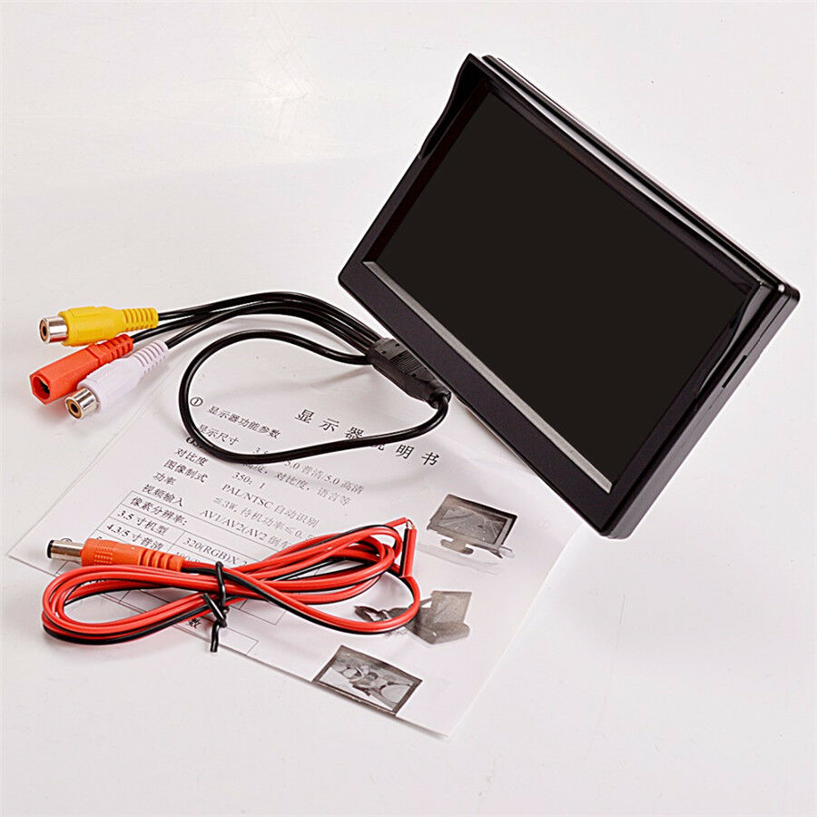 5'' TFT LCD Color HD Monitor+2 Bracket for Car Parking Reverse Backup Camera DVD