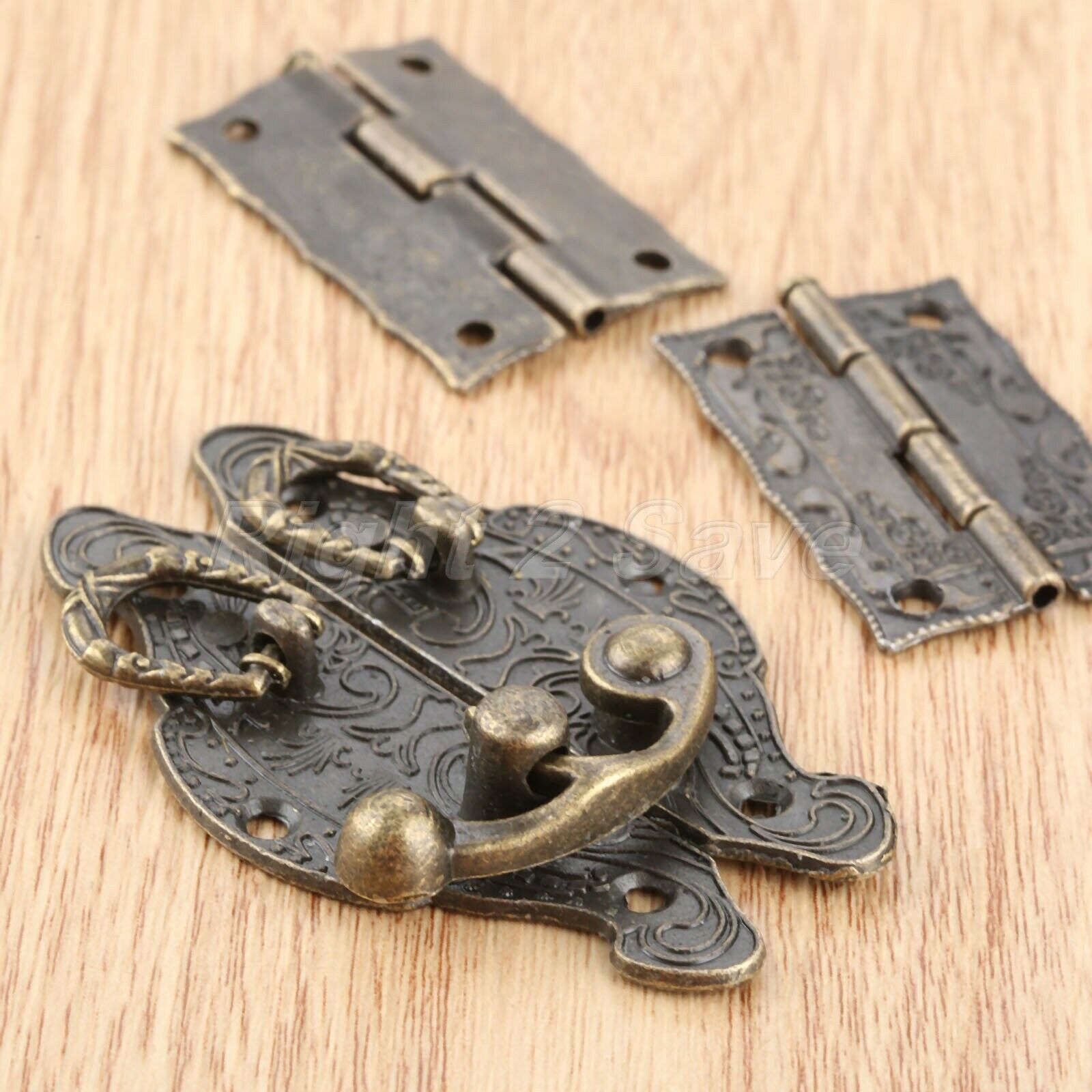 59*39mm Unique Amboss Suitcase Jewelry Box Latch Clasps Trinket w/ 4pcs Hinges
