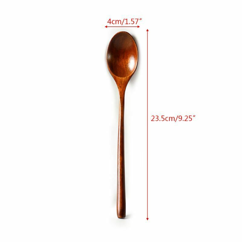 Wooden Spoons Large Long Handled Spoon Wood Rice Soup Dessert Coffer Tea Spoons