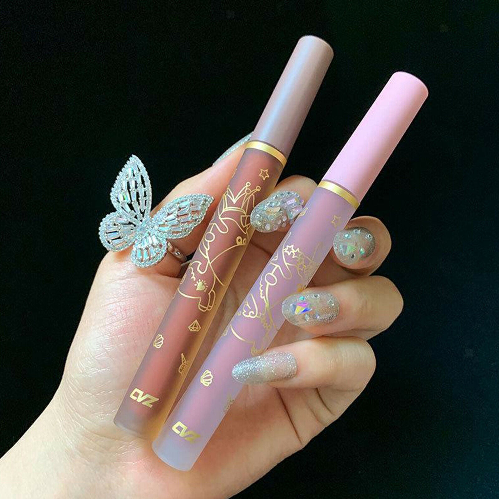 4pcs Velvet Matte Lip Glaze Set 4 Colors Waterproof Lip Gloss for Women