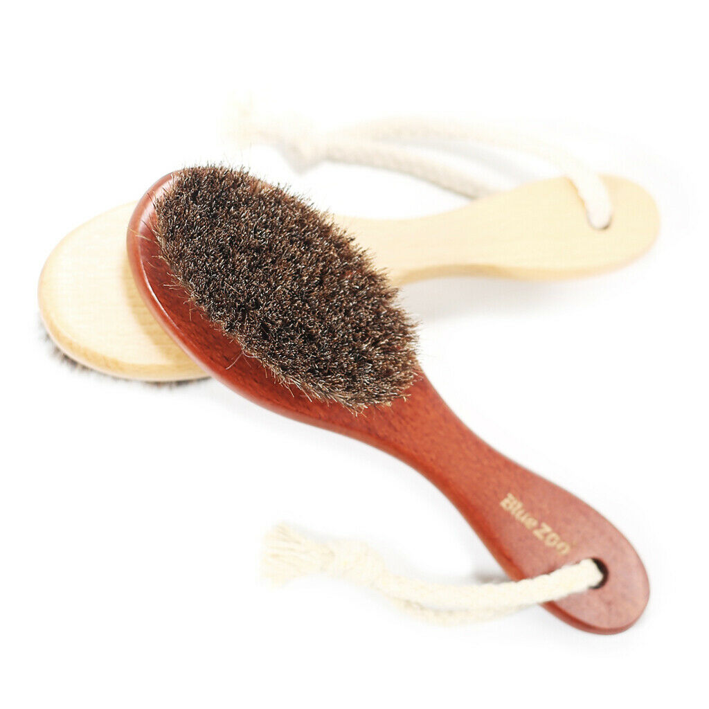 2x Pocket Size Mini Wooden Handle Hair Beard Brush for Men Styling Tool