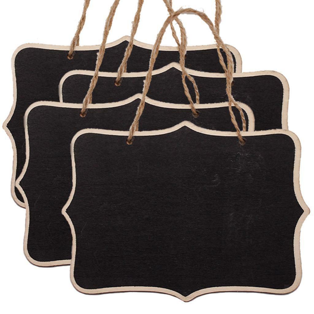 4Pcs Mini Hanging Chalk Board Blackboard Memo Garden Plant Sign Note Plate 1